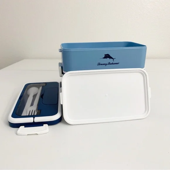 Tommy Bahama "Bento Box" 3 Layer Blue & White ~ NIB - Picture 4 of 9